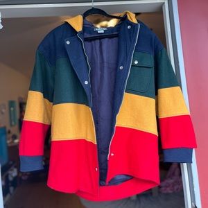 BEBE furrina wool hooded jacket